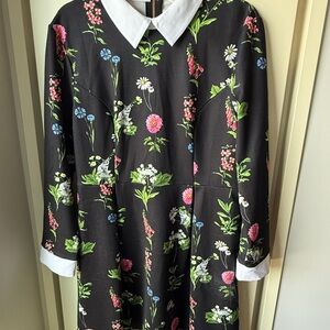 Ted Baker Floral Dress with White Accents